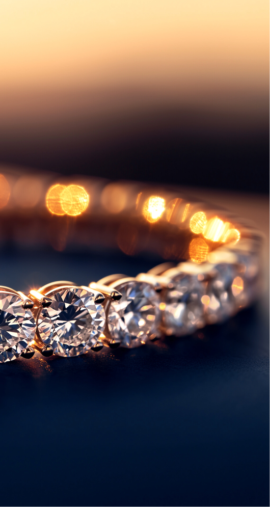 Yellow Gold Lab Diamond Bracelet in Sunlight