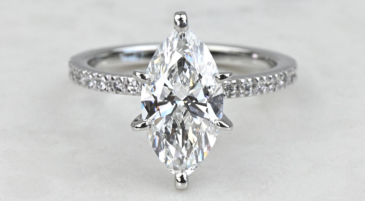 Marquise Diamond Rings in White Gold