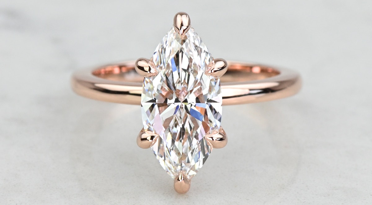 Marquise Diamond Rings in Rose Gold