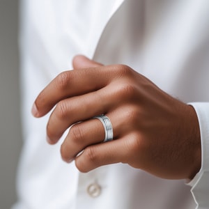 Hex Nut Wedding Ring For Men In Titanium