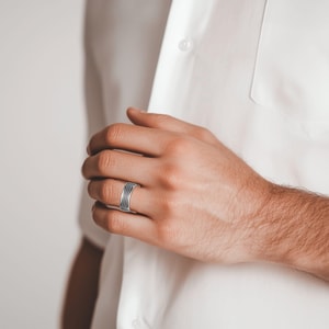Hex Nut Men's Wedding Ring in Titanium