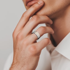 Titanium And Antler Inlay Mens Wedding Ring - Wild (8mm)