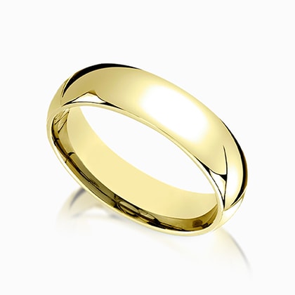 Mid-Weight Men's Wedding Ring in 14K Yellow Gold