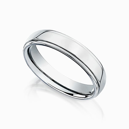 Beveled Men's Wedding Ring in Titanium
