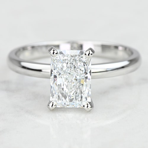 1.50 Carat Lab Created Radiant Diamond Solitaire Engagement Ring