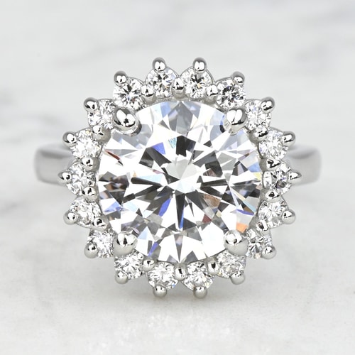 4 Carat Lab Created Round Diamond Aurora Engagement Ring