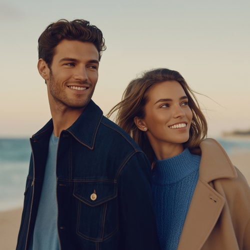 Happy couple wearing Brilliance engagement rings