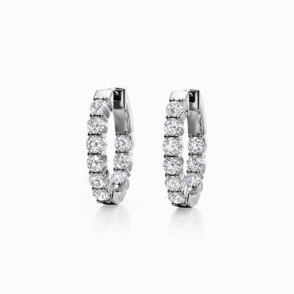 2.00 Carat Inside Out Hoop Earrings