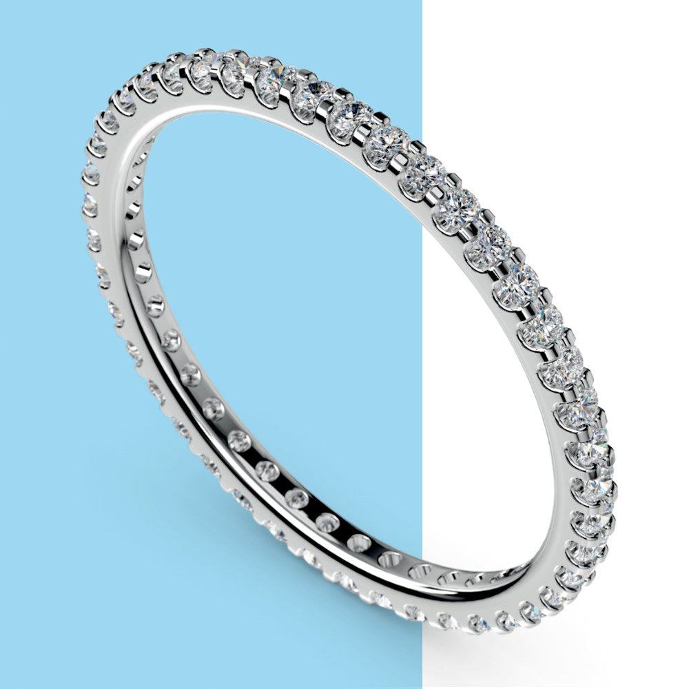 White Gold Eternity Scalloped Diamond Ring (⅜ ctw)