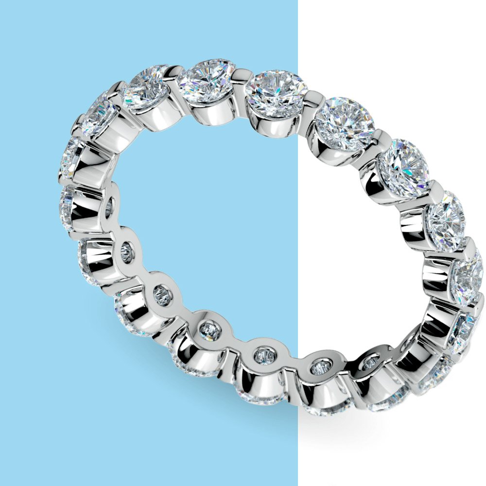 Floating Diamond Eternity Ring in White Gold (2 ctw)