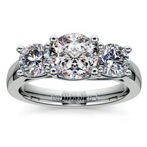 Platinum 3 Stone Trellis Diamond Engagement Ring Setting
